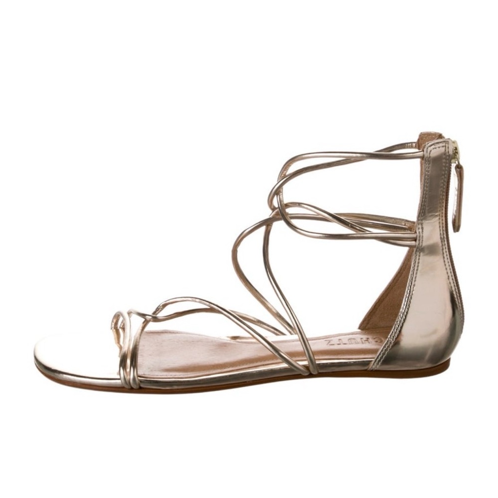 Schutz  Leather Metallic Gold  Gladiator Sandals for Women